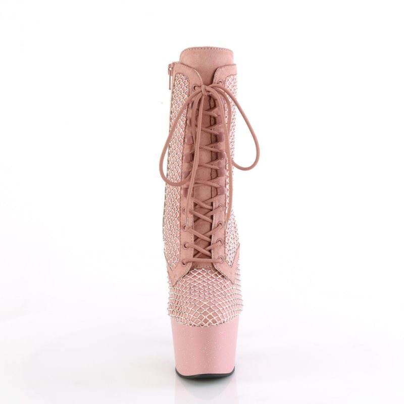 プリーザー Adore-1020RM Salmon Faux Suede Mesh レディース ブーツ ピンク | FGYPZJPJQE