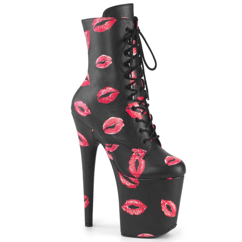 プリーザー Flamingo-1020KISSES Vegan Leather レディース ブーツ 黒 | GHNOJJPJVC